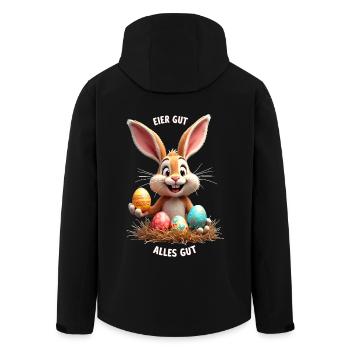 Osterhase lustig Ostern Osterei Sprüche Osterfest - Recycelte Männer Softshell-Jacke von Stanley/Stella - Schwarz - Hinten - AI Model Male 185 light (185cm)