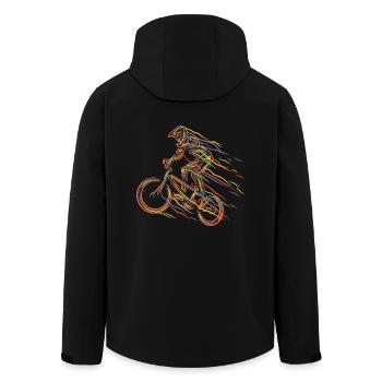 BMX Colorful Paint Graphic Biker Freestyle Racing - Men’s Recycled Softshell Jacket by Stanley/Stella - black - Back - AI Model Male 185 light (185cm)
