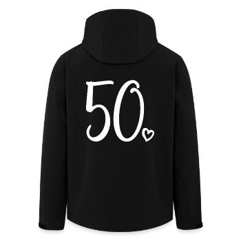 50ème anniversaire Femmes 50 ans Mignon Numéro 50 - Veste softshell homme en polyester recyclé Stanley/Stella - noir - Dos - AI Model Male 185 light (185cm)