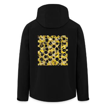 Im Inneren des Bienenstocks - Recycelte Männer Softshell-Jacke von Stanley/Stella - Schwarz - Hinten - AI Model Male 185 light (185cm)