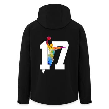 NUMÉRO 17 : 17E ANNIVERSAIRE DE BASKET-BALL - Veste softshell homme en polyester recyclé Stanley/Stella - noir - Dos - AI Model Male 185 light (185cm)