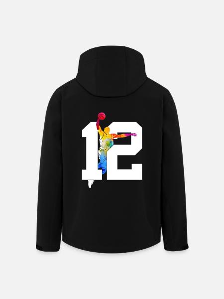 NUMBER 12 BASKETBALL 12TH BIRTHDAY - Men’s Recycled Softshell Jacket by Stanley/Stella - black