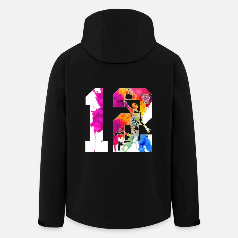 12. GEBURTSTAG BASKETBALL NUMMER 12 - Recycelte Männer Softshell-Jacke von Stanley/Stella - Schwarz