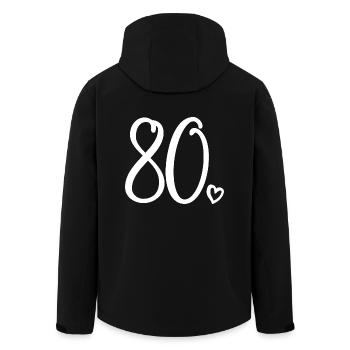 80. Geburtstag Frauen 80 Jahre alt Niedliche Nummer 80 - Recycelte Männer Softshell-Jacke von Stanley/Stella - Schwarz - Hinten - AI Model Male 185 light (185cm)