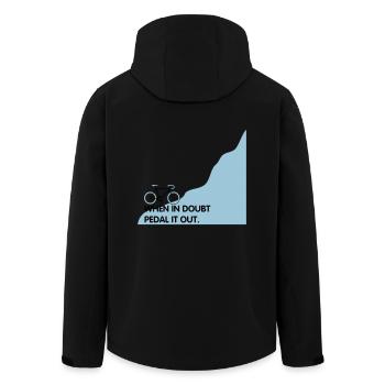 When in doubt pedal it out - Men’s Recycled Softshell Jacket by Stanley/Stella - black - Back - AI Model Male 185 light (185cm)