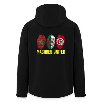 MAGHREB UNITED المغرب - Recycelte Männer Softshell-Jacke von Stanley/Stella - Schwarz - Hinten - AI Model Male 185 light (185cm)