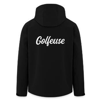 Golfspieler - Recycelte Männer Softshell-Jacke von Stanley/Stella - Schwarz - Hinten - AI Model Male 185 light (185cm)