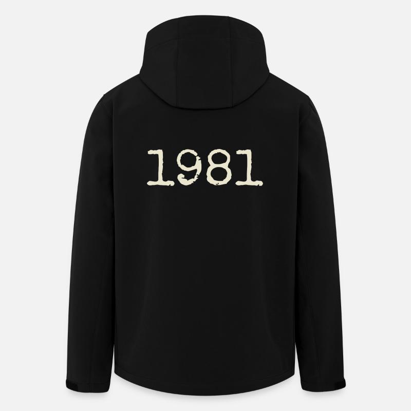 Cadeau Anniversaire 1981 - Génial depuis 1981 - Veste softshell homme en polyester recyclé Stanley/Stella - noir