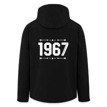 Millésime 1967 Millésime 58ème anniversaire 1967. - Veste softshell homme en polyester recyclé Stanley/Stella - noir - Dos - AI Model Male 185 light (185cm)