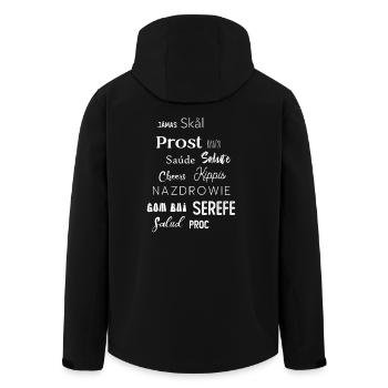 Cheers Prost Salute - Recycelte Männer Softshell-Jacke von Stanley/Stella - Schwarz - Hinten - AI Model Male 185 light (185cm)