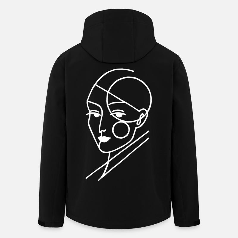 Humain géométrique blanc - Veste softshell homme en polyester recyclé Stanley/Stella - noir