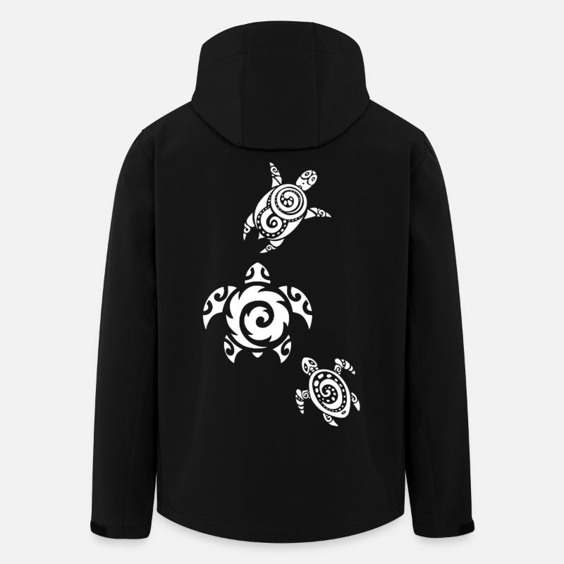 Trois tortues marines blanches - Veste softshell homme en polyester recyclé Stanley/Stella - noir