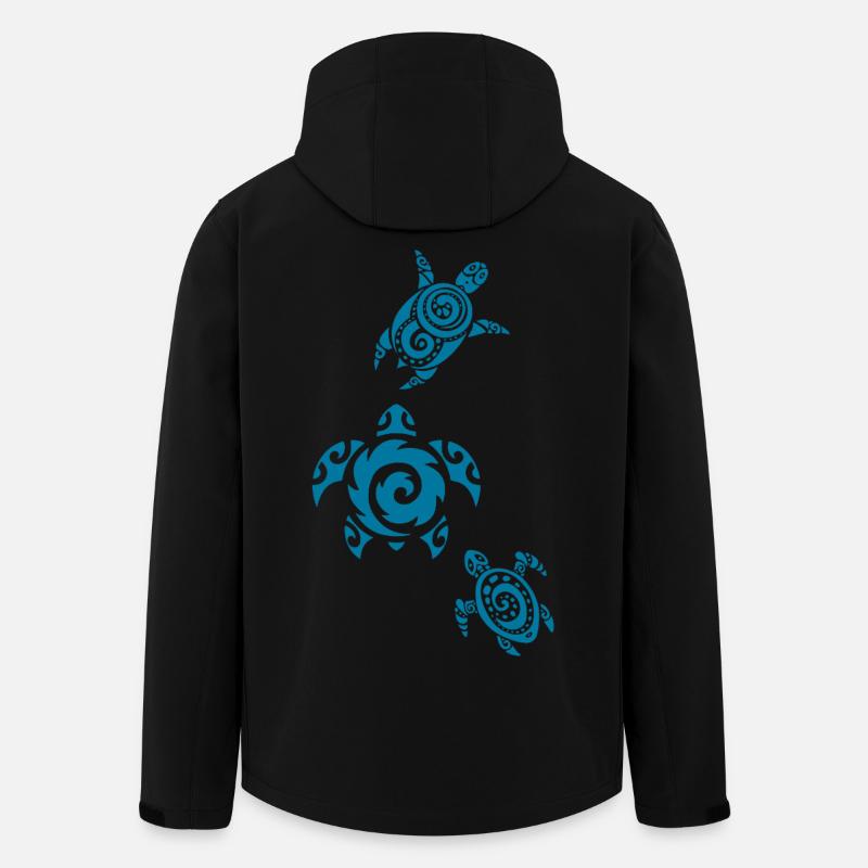 Three blue sea turtles - Men’s Recycled Softshell Jacket by Stanley/Stella - black