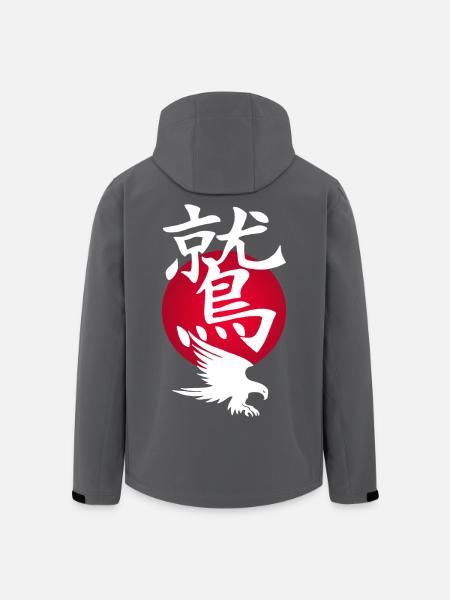 White Eagle and Red Sun - Men’s Recycled Softshell Jacket by Stanley/Stella - black
