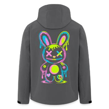 Creepy Cute Kawaii Bunny Neon Gothic Grunge - Recycelte Männer Softshell-Jacke von Stanley/Stella - Schwarz - Hinten - AI Model Male 185 light (185cm)