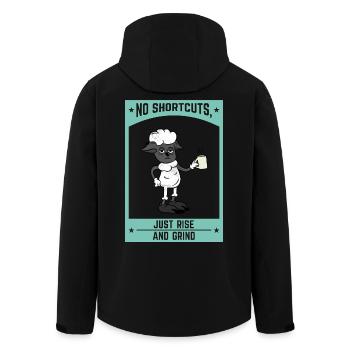 Keine Abkürzungen, einfach aufstehen und an der Motivation arbeiten - Recycelte Männer Softshell-Jacke von Stanley/Stella - Schwarz - Hinten - AI Model Male 185 light (185cm)