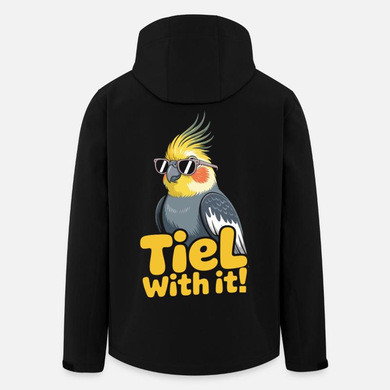 Nymphensittich Humor Vogel - Recycelte Männer Softshell-Jacke von Stanley/Stella - Schwarz