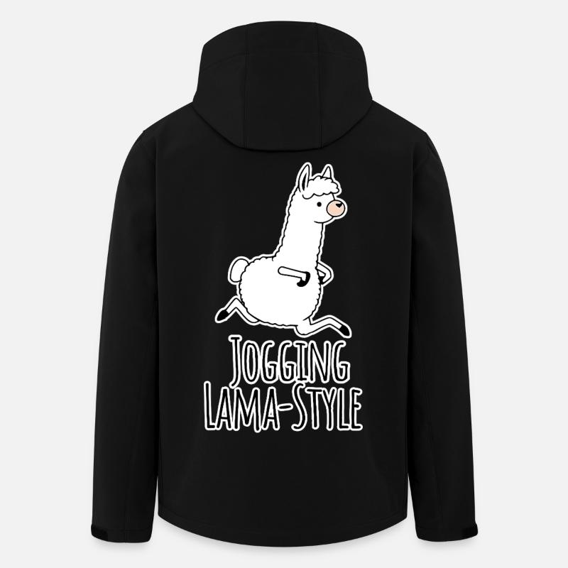 Des joggers style lama ! Courir à la fois et s’amuser ! - Veste softshell homme en polyester recyclé Stanley/Stella - noir