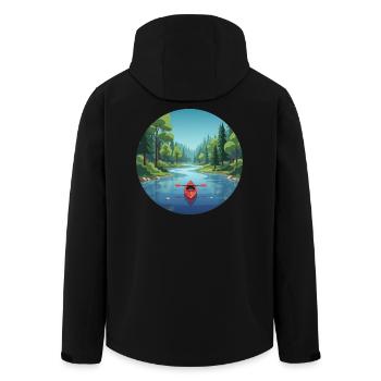 Canoë, kayak, canoë, canoë d’aviron canadien - Veste softshell homme en polyester recyclé Stanley/Stella - noir - Dos - AI Model Male 185 light (185cm)