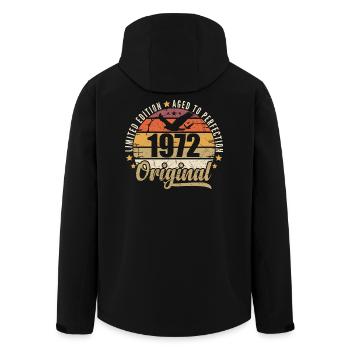 Geburtstagsgeschenk 1972 Original 1972 - Recycelte Männer Softshell-Jacke von Stanley/Stella - Schwarz - Hinten - AI Model Male 185 light (185cm)
