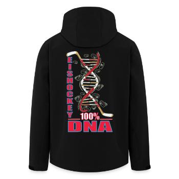 Eishockey DNA – Geschenk für Eishockeyspieler - Men’s Recycled Softshell Jacket by Stanley/Stella - black - Back - AI Model Male 185 light (185cm)