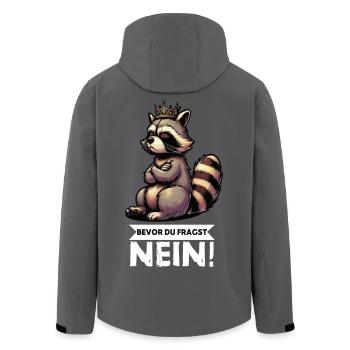 Bevor Du Fragst Nein Waschbär Waschbären Waldtier  - Recycelte Männer Softshell-Jacke von Stanley/Stella - Schwarz - Hinten - AI Model Male 185 light (185cm)