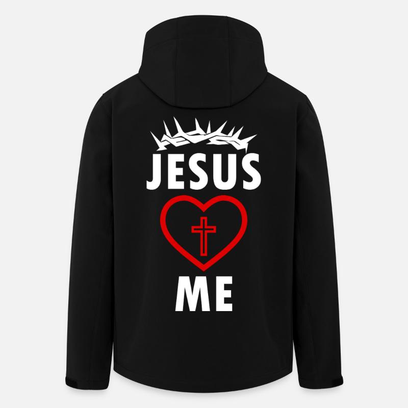 Jésus m’aime - Veste softshell homme en polyester recyclé Stanley/Stella - noir