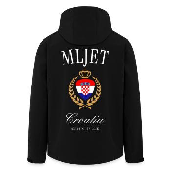 Mljet Kroatien Wappen Krone – Reise Souvenir - Recycelte Männer Softshell-Jacke von Stanley/Stella - Schwarz - Hinten - AI Model Male 185 light (185cm)