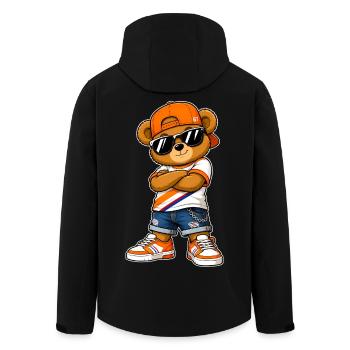 Deutschland bär Sonnenbrille Flaggen Art - Recycelte Männer Softshell-Jacke von Stanley/Stella - Schwarz - Hinten - AI Model Male 185 light (185cm)