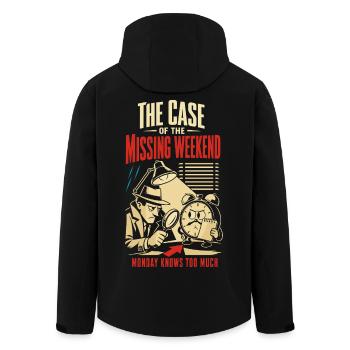 The Case of the Disappeared Weekend - Men’s Recycled Softshell Jacket by Stanley/Stella - black - Back - AI Model Male 185 light (185cm)