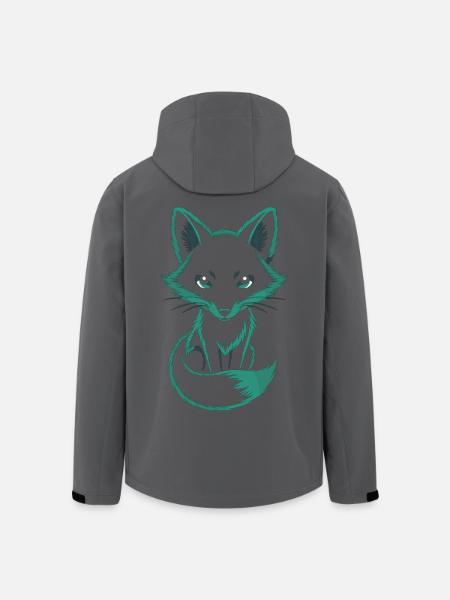 Mystischer Fuchs in Türkis - Recycelte Männer Softshell-Jacke von Stanley/Stella - Schwarz