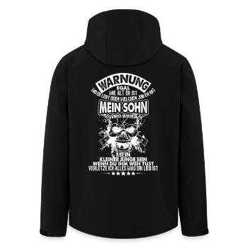 Warnung für meinen Sohn verletze ich alles... - Recycelte Männer Softshell-Jacke von Stanley/Stella - Schwarz - Hinten - AI Model Male 185 light (185cm)