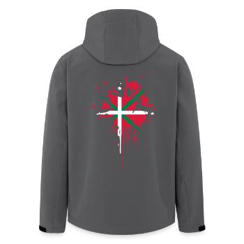 Drapeau Basque Tâche - Veste softshell homme en polyester recyclé Stanley/Stella - noir - Dos - AI Model Male 185 light (185cm)