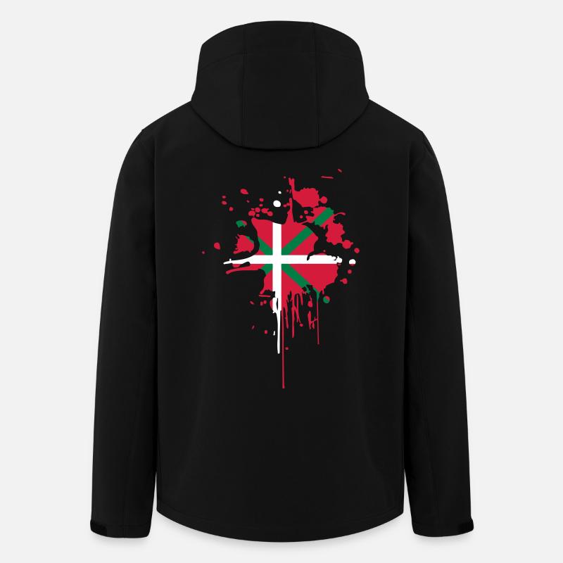 Drapeau Basque Tâche - Veste softshell homme en polyester recyclé Stanley/Stella - noir