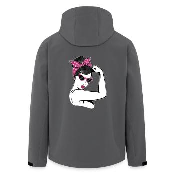 Retro Rockabilly Girl Gift - Men’s Recycled Softshell Jacket by Stanley/Stella - black - Back - AI Model Male 185 light (185cm)