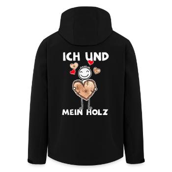 Ich und mein Holz HDGDL - Recycelte Männer Softshell-Jacke von Stanley/Stella - Schwarz - Hinten - AI Model Male 185 light (185cm)