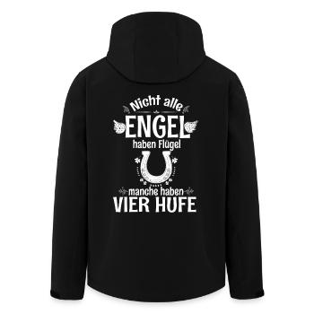 Engel mit Hufen - Pferde Motiv - Recycelte Männer Softshell-Jacke von Stanley/Stella - Schwarz - Hinten - AI Model Male 185 light (185cm)