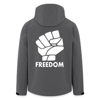 Freiheit - Recycelte Männer Softshell-Jacke von Stanley/Stella - Schwarz - Hinten - AI Model Male 185 light (185cm)
