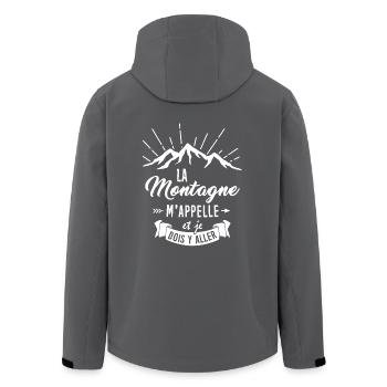 Tshirt Randonnée - La Montagne m'appelle - Veste softshell homme en polyester recyclé Stanley/Stella - noir - Dos - AI Model Male 185 light (185cm)