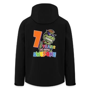 7 ans d’être génial anniversaire enfants T-Rex Amoureux - Veste softshell homme en polyester recyclé Stanley/Stella - noir - Dos - AI Model Male 185 light (185cm)