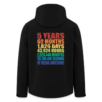 Drôle de cadeau de 5ème anniversaire, âge de 5 ans - Veste softshell homme en polyester recyclé Stanley/Stella - noir - Dos - AI Model Male 185 light (185cm)