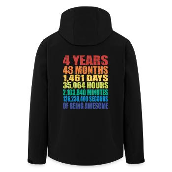 Drôle de cadeau de 4ème anniversaire, âge de 4 ans - Veste softshell homme en polyester recyclé Stanley/Stella - noir - Dos - AI Model Male 185 light (185cm)