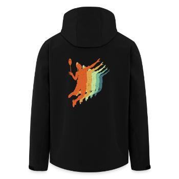 Retro Badminton - Cool Vintage Sport Player Cadeau - Veste softshell homme en polyester recyclé Stanley/Stella - noir - Dos - AI Model Male 185 light (185cm)