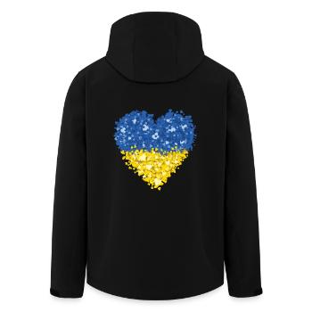 Ukraine Flag Heart Résumé - Veste softshell homme en polyester recyclé Stanley/Stella - noir - Dos - AI Model Male 185 light (185cm)