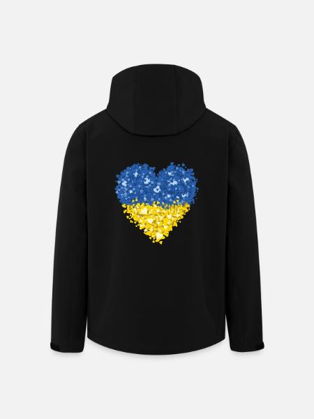 Ukraine Flag Heart Abstract - Men’s Recycled Softshell Jacket by Stanley/Stella - black