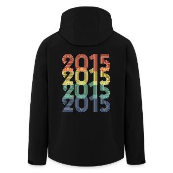 Cool Retro 2015, 8 Jahre, Kinder zum 8. Geburtstag - Recycelte Männer Softshell-Jacke von Stanley/Stella - Schwarz - Hinten - AI Model Male 185 light (185cm)