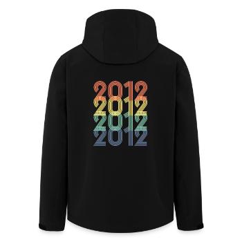 Cool Retro 2012, 11 Years Old, 11th Birthday Kids - Men’s Recycled Softshell Jacket by Stanley/Stella - black - Back - AI Model Male 185 light (185cm)