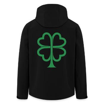 St. Patrick's Day Geschenk Kleeblatt Männer, Frauen, Kinder - Recycelte Männer Softshell-Jacke von Stanley/Stella - Schwarz - Hinten - AI Model Male 185 light (185cm)