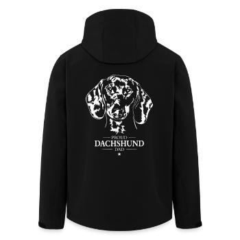Dachshund Dad Dogs Dog Dachshund Wilsigns - Men’s Recycled Softshell Jacket by Stanley/Stella - black - Back - AI Model Male 185 light (185cm)