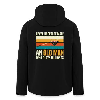 Ne sous-estimez jamais le billard d’un vieil homme - Veste softshell homme en polyester recyclé Stanley/Stella - noir - Dos - AI Model Male 185 light (185cm)